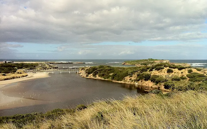 The view from Pickering Point over the Merri River mouth