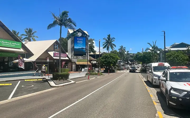 Airlie Beach main street, where festival venues line up