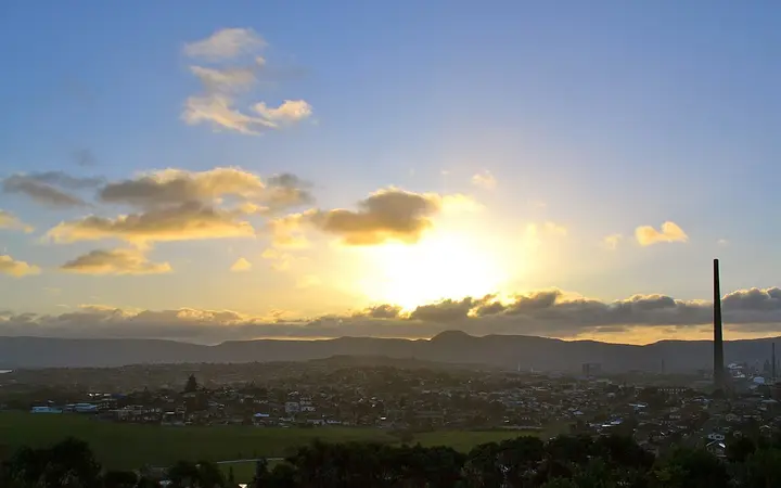 Sunset over Port Kembla from Hill 60