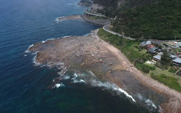 The Sea Cliff Bridge from the air