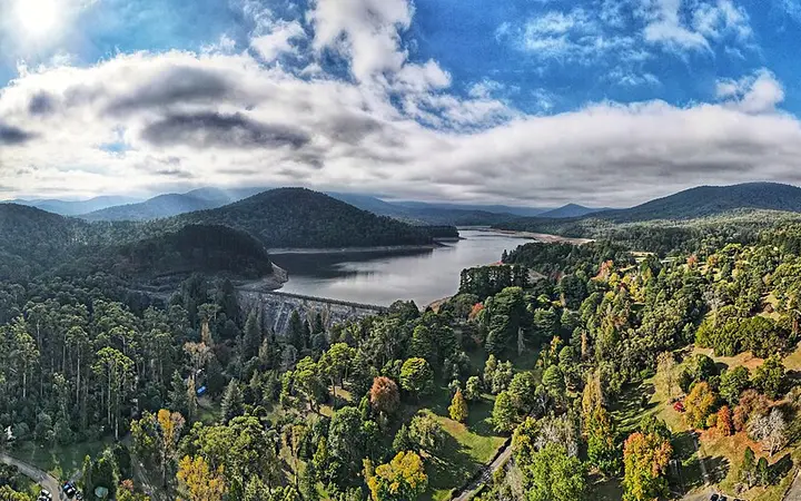 Maroondah Reservoir from the air