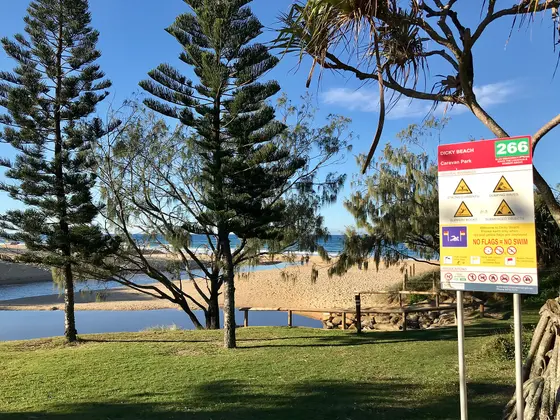 Near Sir Leslie Wilson Park playground, Dicky Beach