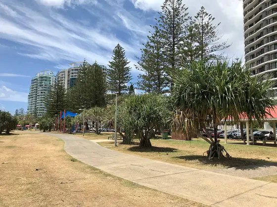Near Queen Elizabeth Park playground, Coolangatta