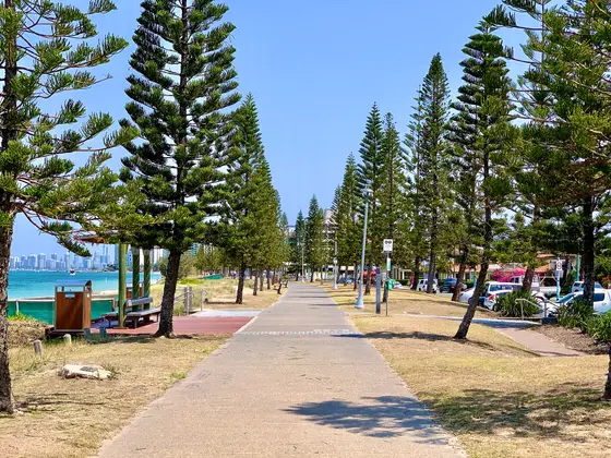 The Broadwater foreshore at Biggera Waters, Queensland