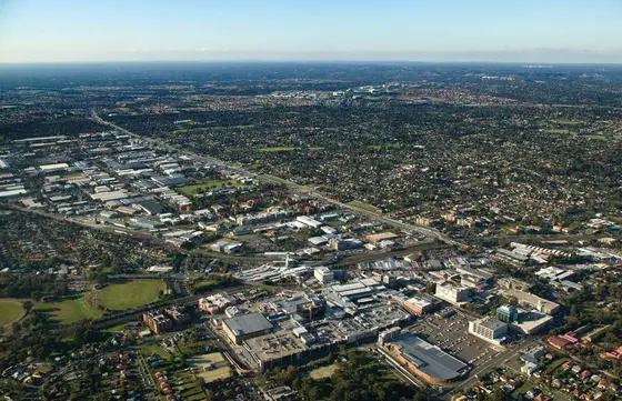 Aerial view of Blacktown looking Northeast