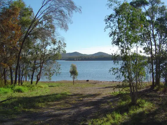 Photo of Leslie Harrison Dam from Allambee Crescent in Capalaba, Redland City, Queensland, Australia.