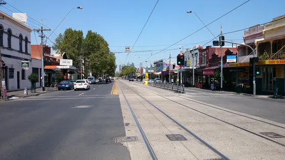 Scotchmer Street tram stop on Nicholson Street.