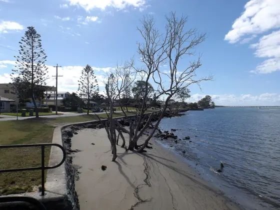 Photo of Dohls Rocks Road and Pine River at Griffin, Moreton Bay Region, Queensland, Australia.