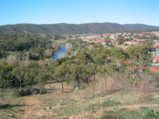 Over looking the Queanbeyan suburb of Karabar and the Queanbeyan River.