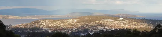 Kingston Tasmania. Picture taken from the west, on 14 August 2021.