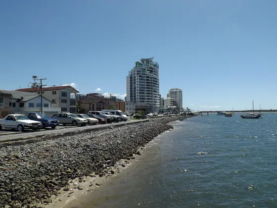 Photo of the Broadwater foreshore at Labrador, Gold Coast City, Queensland, Australia.