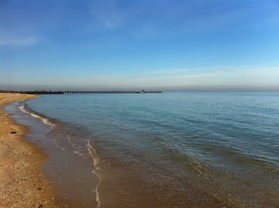 Mordialloc Beach with pier in the background