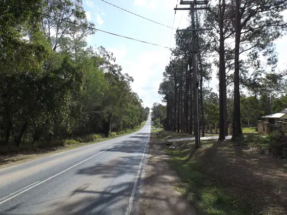 Park Ridge Road at Park Ridge, Logan City, Queensland, Australia.
