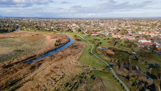 Skeleton Creek in scrubland, Point Cook