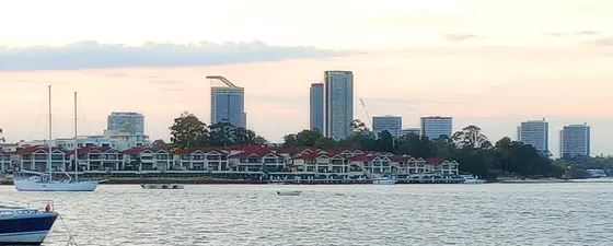 The skyline of the suburb of Rhodes, NSW, Australia