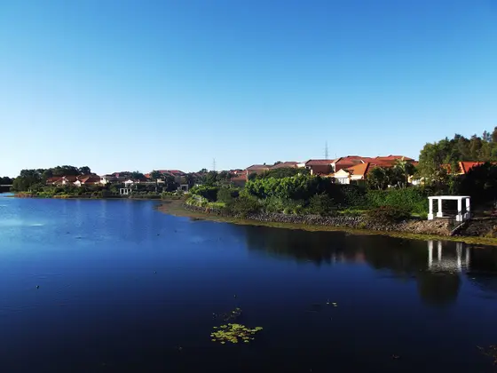 A view of the suburb of Robina across the road from the town centre.