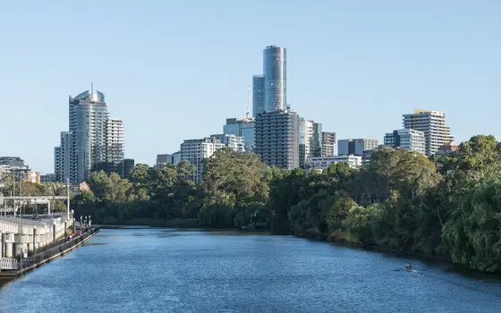 A northwest view of South Yarra skyline, as seen from Hoddle Bridge
