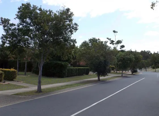 Photo of Karamea Avenue and homes at Springfield, City of Ipswich, Queensland, Australia.