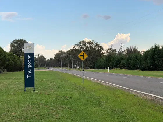 Thurgoona northern boundary as seen from Table Top Road.