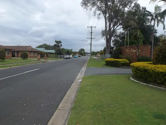 Photo of Soorley Street in Tweed Heads South, New South Wales, Australia. Entrance to The Links, part of the Tweed Heads Golf Course is visible on the right.