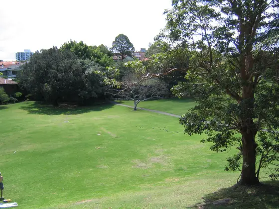 Brennan Park in the Suburb of Wollstonecraft, Sydney, Australia. A view across the park.