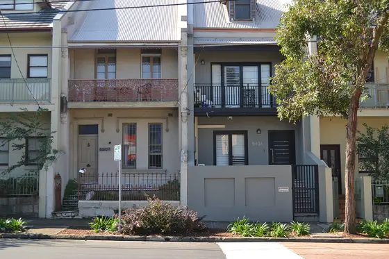 Terraced houses in Zetland, Sydney